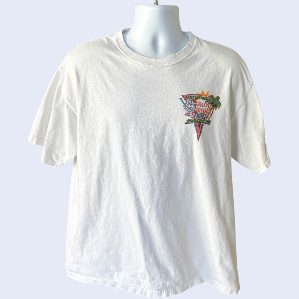 Fruit of the Loom XL 2012 NHRA Auto Club Finals T-Shirt White Drag Racing Pomona